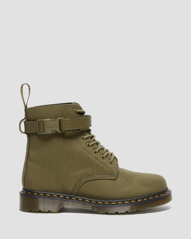 Olive Men's Dr Martens 1460 Futura Olive Strap Lace Up Boots | CA 511CTV